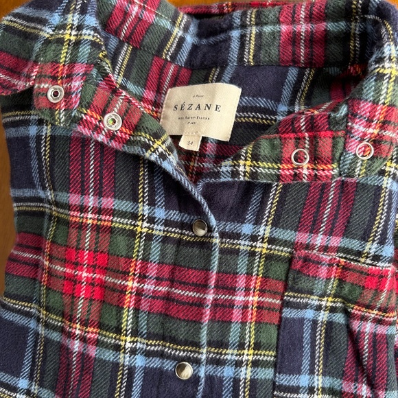 Sezane Plaid Flannel - Picture 3 of 4